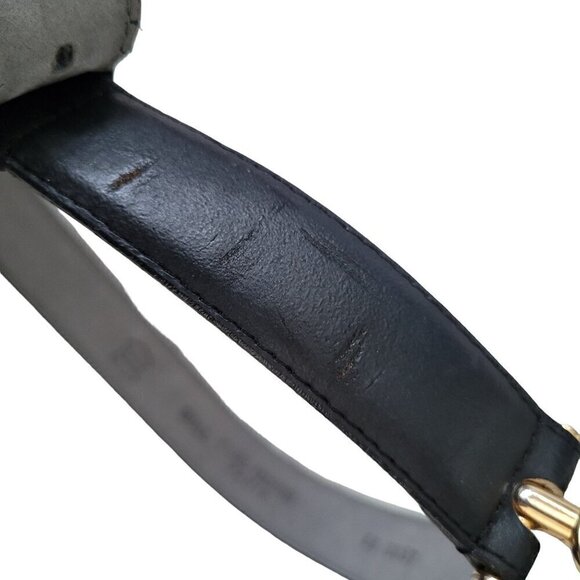 Vintage Daniel Hechter Belt Black Leather Gold Hardware - Picture 11 of 13